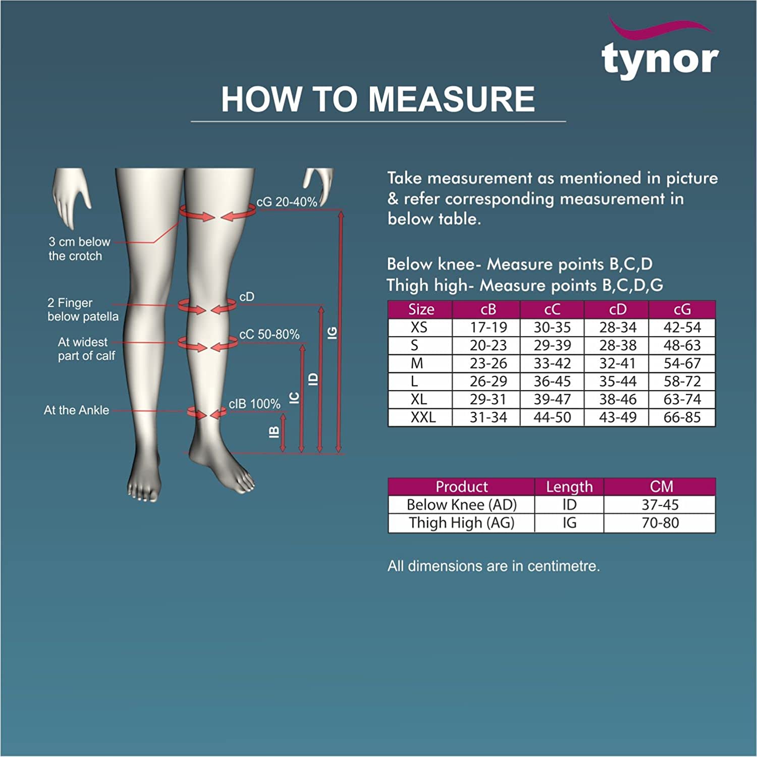 Tynor Compression Stocking I-15 Mid Thigh Pair - HealthMate